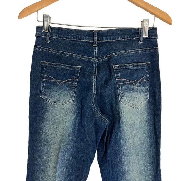 Liquid x Y2K Juniors Jeans Size 9 Flared Len Corduroy Patchwork Embellished Blue - Picture 5 of 11